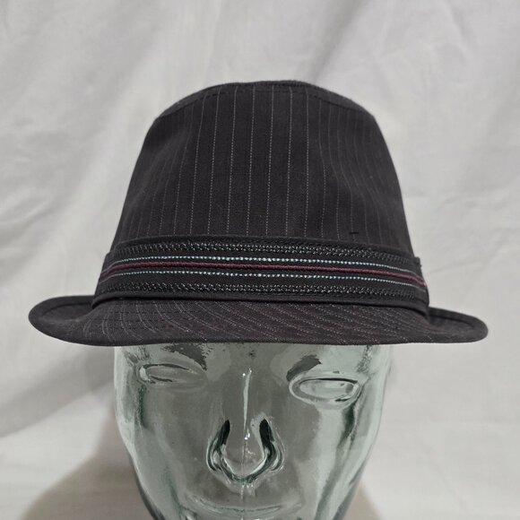 Goorin Bros. SAMPLE 1 off Fedora - Gray Pinstriped - Accordion - Sz M* - Picture 4 of 7